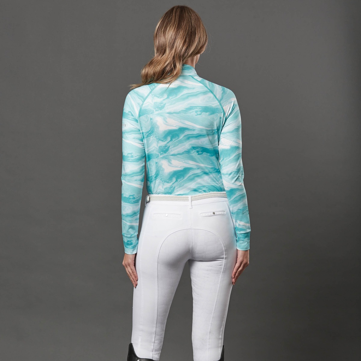 marble print turquoise top