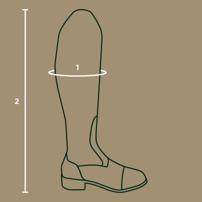 dublin tall boot size guide diagram